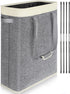 40L Narrow Laundry Basket with Padded Handle, 22" Slim Laundry Hamper Foldable, Thin Dirty Clothes Basket for Dorm Organize, Skinny Laundry Hamper for Small Space, Closet Bedroom, Bathroom Corner