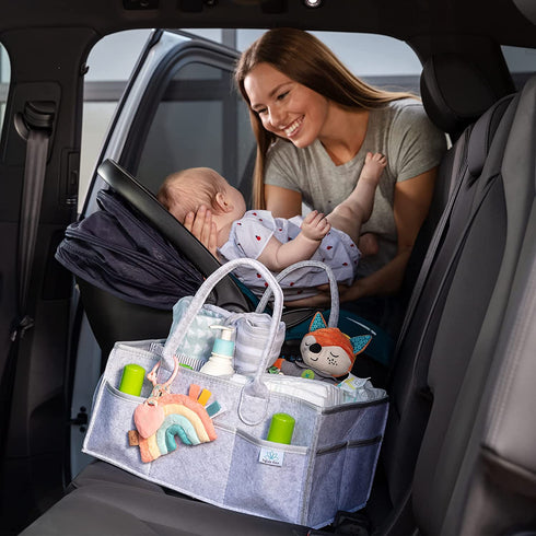 Infinite Lotus Baby Diaper Caddy Organizer for Diapers, Wipes & Other Nursery Essentials - Portable Diaper Caddy for Changing Table Organizer & Around the House - Diaper Caddy Basket - Diaper Storage Caddy