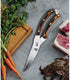 TUO Kitchen Poultry Shears, Multi-Purpose Scissors with Sturdy Pakkawood Handle; Heavy-Duty Professional High Carbon Stainless Steel Shears- Fiery Series