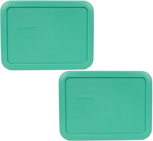 Pyrex Bundle - 2 Items: 7210-PC 3-Cup Light Green Plastic Food Storage Lids