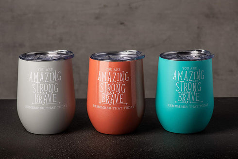 DiverseBee Inspirational Thank You Gifts for Women, Mom, Girls, Wife, Girlfriend, Coworker, Nurses, Best Friend, Encouragement Birthday Wine Gifts for Her - Insulated Wine Tumbler Cup with Lid (Aqua)