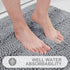 Grandaily Chenille Striped Bathroom Rug Mat, Extra Thick and Absorbent Bath Rugs, Non-Slip Soft Plush Shaggy Bath Carpet, Machine Wash Dry, Bath Mats for Bathroom, 17x24, Grey