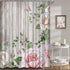 Rustic Floral Shower Curtain Watercolor Pink Rose Butterfly Bath Curtain Farmhouse Wooden Plank Country Fabric Bathroom Shower Curtain