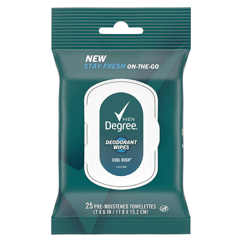 Degree Men On-The-Go Deodorant Wipes Cool Rush