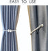 ALON Magnetic Curtain Tiebacks, Bling Curtain Holdbacks, Crystal Tie Backs for Curtains, Hold Curtains Drape Ties Backs 17 inch Holdback, No Need Drilling(Set of 4 - Silver)