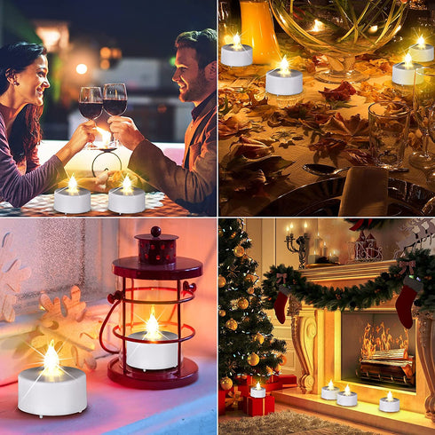 Battery Operated LED Tea Lights:50 Pack Flameless Votive Candles Lamp Realistic and Bright Flickering Long Lasting 150Hours for Wedding Holiday Party Home Decoration (Warm White)
