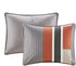 Comfort Spaces Quilt Set Trendy Casual Fun, Vibrant Color Design, Hypoallergenic All Season, Lightweight Coverlet Bedspread Cozy Kids Bedding & Sham Twin/Twin XL Pierre Grey Orange Stripe 2 Piece