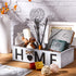 Bathroom Decor Box Toilet Paper Storage Box Bathroom Wood Tank with Home Sign Rustic Paper Holder Box Decor for Farmhouse Home Kitchen Bathroom Countertop Decor (White)