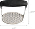 Cooking Light Heavy Duty Stainless Steel Masher, Broad and Ergonomic Horizontal, Fine Plate for Smooth Mashed Potatoes, Soft Grip and Non-Slip Handle, Stainless, Black
