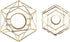 Geometric Gold Tealight Holder for Table Decor Large and Small Metal Hexagon Votive Candle Centrepiece for Shelf Decor Set of 2
