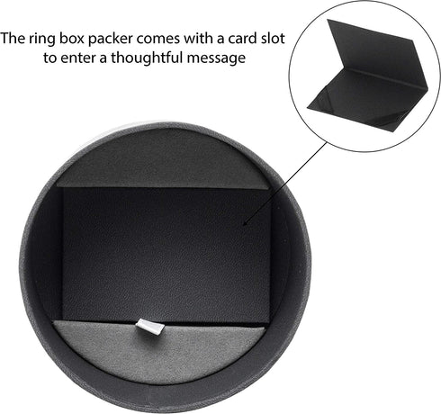 Noble Suede Ring Box with Outside Packer, Gift Card and Ribbon for Proposal, Jewelry Gift and Special Occasions