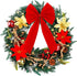 FUNARTY 22 Inches Christmas Wreath with Lights Poinsettia Golden Berries and Bowknot for Front Door Winter Christmas Indoor Outdoor Holiday Decor