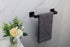 TocTen Bath Towel Rack - Square Base Thicken SUS304 Stainless Steel Towel Bar for Bathroom, Bathroom Accessories Towel Rod Heavy Duty Wall Mounted Towel Holder. (Black, 12)