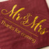 Crisky Wedding Napkins Mr Mrs Burgundy Gold Cocktail Beverage Dessert Napkins for Wedding Shower Engagement Party Decorations, 100 Pcs, 3-Ply