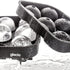 glacio Ice Cube Molds - Silicone Combo Trays - Sphere Ice Mold Ball Maker with Lid & Large Square Tray - Set of 2