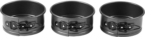 Wilton 4-Inch Mini Springform Pans for Mini Cheesecakes, Pizzas and Quiches, 3-Piece Set, Steel
