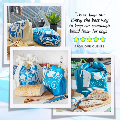 Large Reusable Freezer Bread Bag - Bread Storage Container for Homemade Bread Loaf, Reusable Bread Bag for Homemade Bread Large, Bread Box Gift for Bread Maker, Keep Bread Fresh with Zero Waste