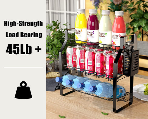 Spice rack Organizer for Counter - Bathroom Countertop Organizer Tiered Spice Shelf for Kitchen Cabinet with Utensils Holder€¦