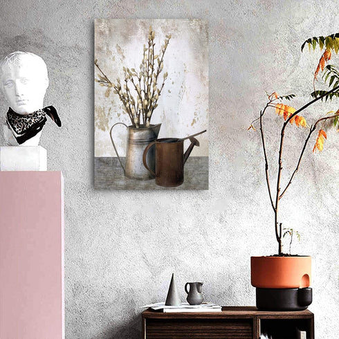 Milili Rustic Floral Country Farmhouse Bottle Floral Wall Art Flower Painting for Bathroom Wall Art Poster Country Style Canvas Wall Art Picture Prints for Home Decor 16 inchx24 inch No-frame