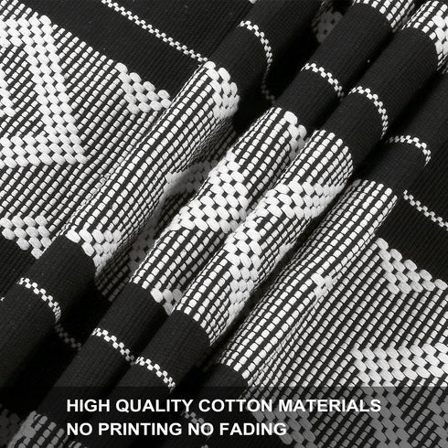 Boho Kitchen Runner Rug Black/White 2x4 ft,LEEVAN Reversible Diamond Indoor Floor Rugs Machine Washable Woven Modern Farmhouse Geometric Tribal Throw Carpet for Bedroom/Laundry/Bathroom/Entryway