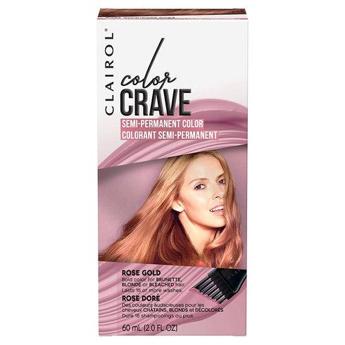 Clairol Color Crave Semi-Permanent Hair Dye, Rose Gold Hair Color, 1 Count