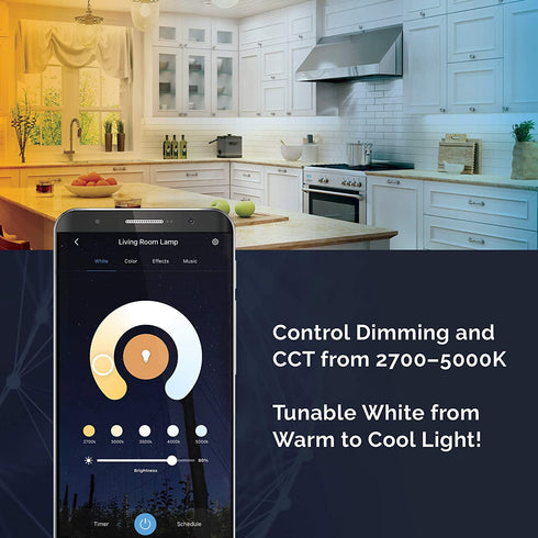 Satco S11262 Starfish 6 Inch Edge-Lit WiFi Smart LED Recessed Downlight, Works with Siri, Alexa, Google Assistant, SmartThings, Tunable White, 850 Lumens