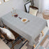 Cotton Linen Tablecloth, Lattice Embroidery Table Cloth, Farmhouse Checkered Fringed Tassel Tablecloths, Wrinkle Free Table Cover for Kitchen Dinning Picnic Party, Grey, Rectangle 54 x 120 inch