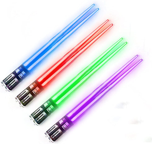Chop Sabers Light Up LightSaber Chopsticks (4 Pairs, Red, Blue, Green, Purple)