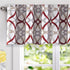 DriftAway Alexander Spiral Geo Trellis Pattern Window Curtain Valance Rod Pocket 52 Inch by 18 Inch Plus 2 Inch Header Red and Gray 1 Pack