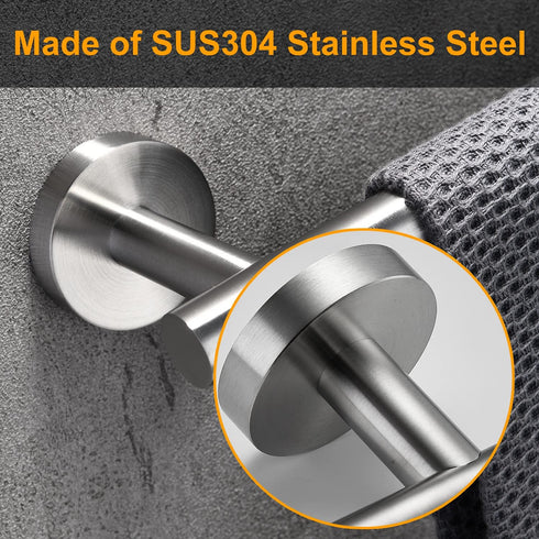 Nolimas Polished Chrome Bath Towel Bar Single Bars Towel Rack Rod Classic Wall Mounted Stainless Steel Bathroom Towel Bar Toilet Kitchen Towel Shelf Single Layer,16inch