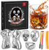 Whiskey Stones Gift Set, NIXWET Set of 5 Stainless Steel Reusable Ice Cubes Whiskey Rocks with Chilling Bag and Ice Tongs for Cocktails, Bourbon, Wine, Beverages