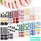 308 Pieces 14 Sheets Toenail Polish Stickers Adhesive Toe Nail Wraps Full Toe Nail Wraps Toenail Polish Strips DIY Glitter Toe Nails Manicure Decal with 2 Pieces Nail Files for Girls (Retro Style)