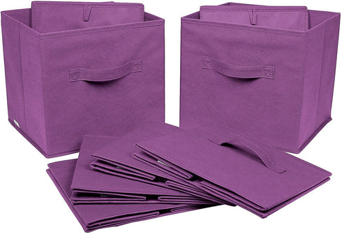Greenco Foldable Storage Cubes Non-woven Fabric -6 Pack-(Purple)