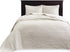 Madison Park Quebec Twin Size Quilt Bedding Set - Ivory , Damask 2 Piece Bedding Quilt Coverlets Ultra Soft Microfiber Bed Quilts Quilted Coverlet