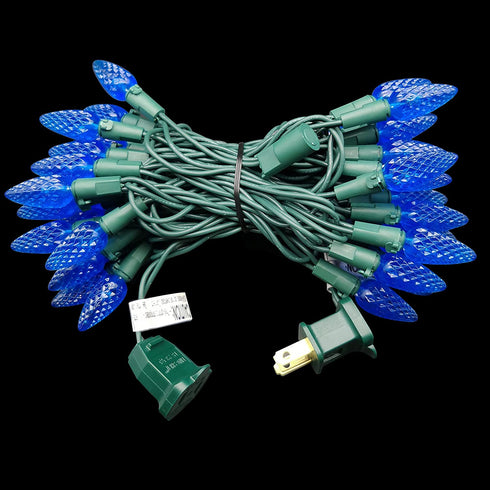 MXTCLM C6 Christmas Lights, 50 LED Strawberry String Lights, 18.31ft Blue C6 Lights, Fairy Lights for Outdoor, Indoor, Garden, Yard, Home, Party, Christmas Tree Decorations (Blue)