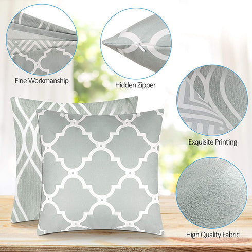 pendali Throw Pillow Covers 18x18, Decorative Square Throw Pillow Cover Cushion Covers Pillowcase, Home Decor Decorations for Sofa Couch Bed Chair Car, Set of 4, Pillow Protector