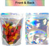 100 Pcs Holographic Resealable Mylar Bags - 5x7 Inch Smell Proof - Ziplock and Heat Sealable Stand Up Pouches - Use for Party Favors - Lip Gloss Packaging - Small Business Sample - WaldOaks