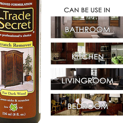 Scratch Remover for Dark Wood Furniture and Floor Cover Nicks and Scratches, Camouflage Minor Defects (8oz / 236 Ml)