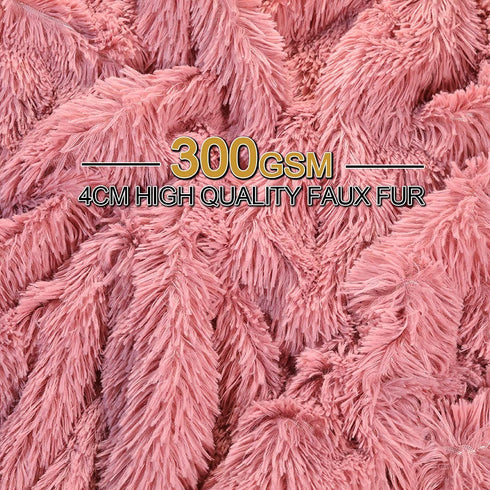 Yusoki Pink Faux Fur Throw Winter Blanket,2 Layers,50" x 60",Soft Fluffy Fuzzy Cozy Blanket for Women Girls Teens Sofa Chair Couch Bed Farmhouse Decrations Photoshoot Props