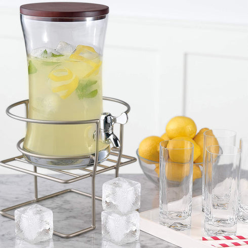 Tovolo Leak-Free, Slow-Melting Colossal 2.25-Inch Cube Ice Silicone Sealed Lid Anti-Tip, Set of 2 Stackable Molds for Whiskey, Spirits, Liquor, Cocktails, Soda & More, Black