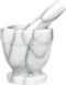 HIC Footed Mortar and Pestle Set, Spice Herb Grinder, Solid Carrara Marble