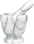 HIC Footed Mortar and Pestle Set, Spice Herb Grinder, Solid Carrara Marble