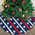 Christmas Tree Skirt 48 Inch Patriotic American Flag Stars and Stripes Xmas Holiday Party Supplies Large Tree Mat Decor for Indoor Outdoor Home Ornaments