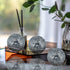 MDLUU Decorative Orbs, Mosaic Sphere Balls, Centerpiece Balls for Bowls, Vases, Dining Table Decor, Diameter 4 Inches, Pack of 3 (Black Silver)