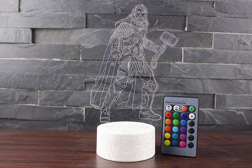 SNOMYRS LED Superhero Night Light 3D with Remote Control and Smart Touch 16 Color Changing Decoration Light Boy Gift