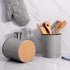 DOWAN Kitchen Utensil Holder, 7.2? Extra Large Utensil Holders for Countertop, Heavy Ceramic Utensil Crock, Anti Slip & Scratch Cork Bottom, Grey Utensil Organizer for Home Décor