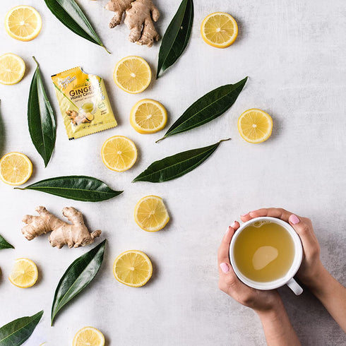 Prince of Peace Instant Lemon Ginger Honey Crystals, 1 Pack of 30 Sachets Instant Hot or Cold Beverage for Nausea Relief and Soothes Throat Easy to Brew Ginger and Honey Crystals