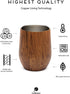 BALIBETOV Modern Mate Cup And Bombilla Set (Yerba Mate Cup) -Yerba Mate Set includes Double Walled 18/8 Stainless Steel Mate Tea Cup, Two Bombilla Mate (Straw) and a Cleaning Brush (Wood, 12)