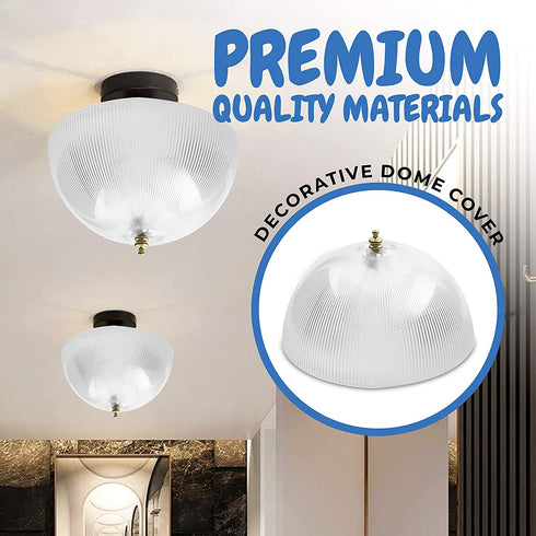 OhLectric OL-39155 Clip On Lamp Shade - Acrylic, Prismatic & Dome-shaped Bulb Shade - Transforms Light Bulbs Into Fixture - Suits Medium Base, A-shape Bulb - 4?x 8? Decorative Dome Cover, Single Pack