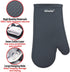 Alselo Oven Mitts Heat Resistant Silicone Kitchen Gloves for 550 Degrees with Waterproof and Non-Silp, Set of 2 Oven Gloves for Baking Cooking Barbecue Microwave Machine Washable (Grey, 2)